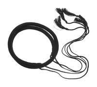 HAKIDZEL Men Black Wool Headband with Braid Tassel, Versatile Arab Dubai Style Hairband for Men, Secures Hairstyles Perfectly for Daily Life and Arab Style Weddings