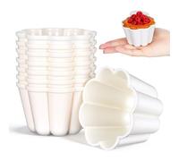 HAKIDZEL Mini Baking Moulds Flower Design Set of 8 Silicone Jelly Pudding Moulds for Egg Custards Cakes Multipurpose Dessert Molds for Celebrations and Freezing 3.15X3.15X1.97In