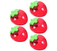 HAKIDZEL Mini Strawberry Candy Boxes Compact Size 5pcs Plastic Treat Boxes Red for Crafts Candies Birthday Party and Shower