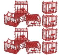 HAKIDZEL Miniature Animal Cage Model with Wear Resistant Realistic Design 15 Pcs Portable Plastic Fence for Small Pets and Animals for Mini House Arrangements and Small Spaces Decoration
