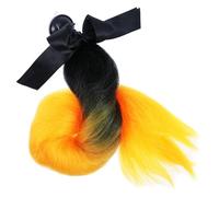 HAKIDZEL Motorbike Helmet Braid Decoration Synthetic Material Ponytail Wig Easy Installation Helmet Accessory Black Braided Wig Adornment