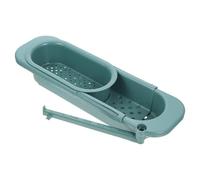 HAKIDZEL Multi-Function Extendable Green Pp Sink Vegetable Drain Rack Over The Sink Colander for Indoor Home Use