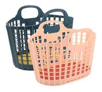 HAKIDZEL Multi-Function Vegetable and Fruit Storage Basket Set of 2 Portable Handled Tote Baskets for Kitchen and Outdoor Shopping