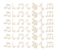 HAKIDZEL Music Note Cutouts Creating Cozy Ambiance and Artistic Expression Beige 55mm Unfinished 50pcs Wooden Wood Slices for DIY Crafts Home Decor