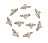 HAKIDZEL Nail Art Charms Bee-shaped Alloy 10pcs Vintage 3d for Manicure Decor, Safe and Suitable for Fake Nails, for Stage Performances and Makeup