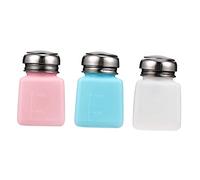 HAKIDZEL Nail Polish Remover Bottle 3pcs 100ml Rubbing Alcohol for Nail Refillable Press Bottle Pump