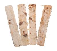 HAKIDZEL Natural Birch Logs with Easy to Handle Artisanal Craftsmanship 4pcs for DIY Crafts and Decoration, Kiln Dried Wood for Crafting and Fireplace Decor