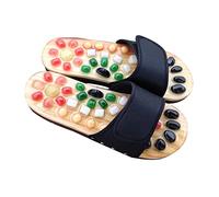 HAKIDZEL Natural Jade Massage Slippers Foot Acupressure Relax Sandals for Enhanced Health Care Black Comfortable Walking Sore Foot Relief