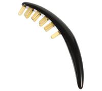 HAKIDZEL Natural Ox Horn Massage Comb for Meridian Therapy and Head Massage with Smooth Handle Practical Body Massager with Unique Natural Texture for Back and Neck Relaxation