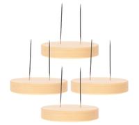 HAKIDZEL Needle Felting Doll Stand 4Pcs Crochet Display Racks with Wooden Base Felt Holder for Handmade Dolls Showcase