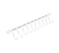 HAKIDZEL No Punching Sliding Rail Hooks 4 Sets for Kitchen and Bathroom, White Plastic S-Hooks with Adhesive Backing, Designed for Efficient Space Utilization