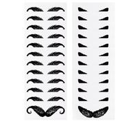 HAKIDZEL Nose Wax Sticks with Beard Shaped Stickers and Beard Protector, Featuring Strong Stickiness and Healthy Pp Material, for Precise Nose Hair Removal and Waxing Moustache Stickers