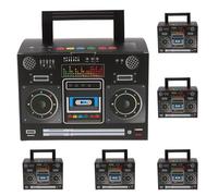 HAKIDZEL Paper Treat Boxes Party Candy Boxes 6pcs with Handles Retro Radio Shaped Lightweight Suitable for Holding Small Goodies for Party Favour Packaging