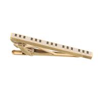 HAKIDZEL Piano Key Tie Clip that Secures Tie and Prevents Fluttering Men's in Golden Titanium Steel, Elegant Music-themed Accessory for Business Attire and Concerts