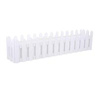 HAKIDZEL Picket Fence Window Box Planter White Resistant to Deformation with Foam Insert Portable Wooden Rectangle Plant Container for Artificial Plants and Flowers for Home and Outdoor