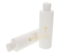 HAKIDZEL Plastic Holy Water Bottles Portable and Lightweight Design with Cross Pattern 2pcs 250ml Refillable Decorative Bottles for Travel and Church Use