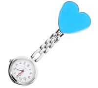 HAKIDZEL Pocket Watch Stylish Blue Heart-Shaped with Quartz Movement Nurse and Waterproof Alloy Case, Luminous Dial Nursing Watch Essential for Setting and Hospital Use