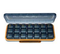 HAKIDZEL Portable Blue Pill Organizer with 14 Compartments, Break-Resistant Abs Material Small Holder for Daily Use and Can Be Placed in Coat Pocket, Travel Medicine Container