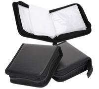 HAKIDZEL Portable CD Case Holder Pu Leather and Non-Woven Fabric Material for DVD and Video Discs 3pcs Organize Discs and Save Space in Car Or Home