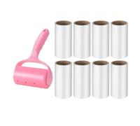 HAKIDZEL Portable Hair Cleaning Rollers Lint Removal Roller Sticky Hair Remover for Clothes Plastic Material with 9pcs Set Including Handle and Dust Cover for Household Use