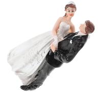 HAKIDZEL Portable Lightweight Resin Bride and Groom Cake Topper with European Elegance for Wedding Decorations and Occasions, Romantic Unique Design Couple Figurine Ornament