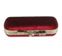 HAKIDZEL Portable Lipstick Holder with Mirror Small Lipstick Case in Elegant Red Flannelette and Aluminum Alloy for Travel While Keeping Content in Place and Not Easy to Break