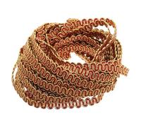 HAKIDZEL Red and Gold Trim Wave Braid Trim Embellishment with Elegant Design, Lightweight Metallic Wire and Polyester Sewing Ribbon for Jewelry and Crafts, 13.5m Length