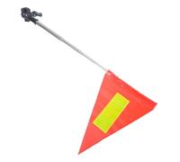 HAKIDZEL Reflective Triangular Flag Wheelchair Adjustable .3ft with Stable Metal Pole, High Visibility Orange Polyester Pennant Quick Setup and Rehab Outings and Hospitals