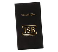 HAKIDZEL Restaurant Bill Book with Black Leather Cover, Robust Clip Design and Rounded Corners, Comfortable Operation and Secure Bill Handling, for Bistro and Cafe Use