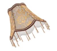 HAKIDZEL Retro Tassel Lampshade Vintage 25cm Floral Beaded Cloth Shade with DIY Design Versatile Compatibility Elegant European Style for Bedroom Lighting