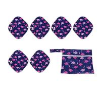 HAKIDZEL Reusable Bamboo Sanitary Pads Set for Women with Strong Water Absorption and Washable Design, Includes Wet Bag, Adorable Animal Pattern Suitable and Heavy Flow Periods