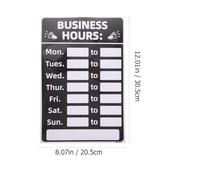 HAKIDZEL Rewritable Adhesive Opening Times Sign for Shop with Oil Proof Pvc Material, Black Thickened Design Suitable for Bank and Store Use, Sturdy Writable Opening Hours Sign Label