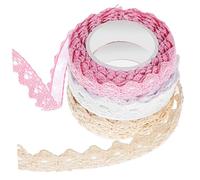 HAKIDZEL Self-Adhesive Lace Washi Tape 3 Rolls Cotton Cloth Lace Trim for Wrapping and Decorating Christmas Parties, Vintage Decorative Craft Tape for Scrapbooking and DIY Projects