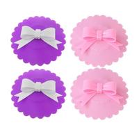 HAKIDZEL Silicone Mug Covers Keep Coffee Warm Creative with Bow-knot Design 4pcs Easy to Use Random Color Suitable for Mugs and Glass Cups, for Home and Office Use