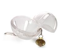 HAKIDZEL Silver Acrylic Parrot Foraging Feeder Ball Educational for Cockatiel and Mini Macaw, Prevents Negative Behaviour, Suitable for Cage Or Play Gym Use