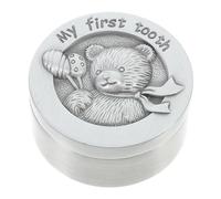 HAKIDZEL Silver Alloy First Tooth Storage Box for Babies with Spacious Interior and Decorative Vintage Design, Keepsake for Storing Teeth and Cherished Memories