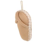 HAKIDZEL Slipper Shaped Exfoliating Bath Scrubber for Adults, Lightweight Fiber Shower Body Scrubber in Khaki Colour, for Traveling and Business Trips