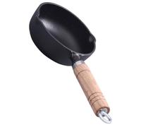 HAKIDZEL Small Iron Butter Warmer Pan for Efficient Heat Conductivity with Wooden Handle Sturdy Mini Skillet for Melting Butter and Cooking for Home and Cake Shops