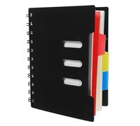 HAKIDZEL Spiral Notebook Tabbed Dividers with 3 Subject Black