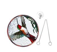HAKIDZEL Stained Acrylic Hanging Hummingbird Decor Pendant with Easy Installation, Decorative and Realistic Sun Catcher for Window Or Yard, Housewarming