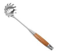 HAKIDZEL Stainless Steel Noodle Strainer and Slotted Pasta Spoon with Anti-scalding Heat Insulation Handle, Silver Pasta Tongs for Kitchen and Household Use, Concise Design and Fashionable