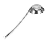 HAKIDZEL Stainless Steel Soup Ladle Kitchen Utensil with Ergonomic Handle and Flat Round Shape, Classic Vintage Style Cooking and Serving Spoon, Easy to Clean for Home or Restaurant Use