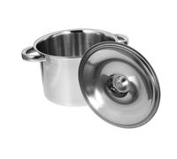 HAKIDZEL Stainless Steel Soup Pot with Lid Capacity Stew Pot for Family Meals Versatile Kitchen Stockpot for Cooking Soups Stocks and More Double Handle Design