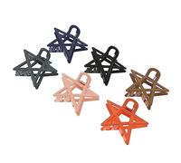 HAKIDZEL Star Hair Claw Clips 6pcs Large Matte Finish Hair Clips for Women and Girls Multi-color for Daily Styling and Bath Use