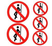 HAKIDZEL Stickers Construction Sites Indoor Outdoor Smooth and 5pcs round Pvc Adhesive Warning Removable Safety Signs Practical No Leaning on Sign Labels for
