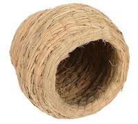 HAKIDZEL Straw Bird Nest Lightweight Portable Woven Birdhouse | Khaki Straw, Three Fixing Ties Included, Suitable for Courtyard or Home Garden Decoration