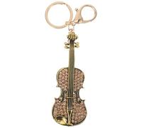 HAKIDZEL Stylish Music Keychain Featuring A Delicate Violin Shape with Golden Rhinestone Decoration, Made of Zinc Alloy, as A Multipurpose Keychain Pendant Or Desktop Ornament