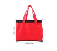 HAKIDZEL Stylish Red Insulated Food Bag with Handle Portable Thermal Pizza Bag for Seafood and Cakes Aluminum Non-Woven Fabric Catering Supply