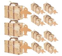 HAKIDZEL Suitcase Candy Boxes and Multi-purpose Use 50pcs Vintage Kraft Paper with Large Capacity Comfortable to Grip Wrapping Storage Boxes for Wedding Candy Favour and Party Decorations