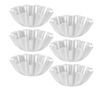 HAKIDZEL Tart Molds Easy to Operate Non-Stick Aluminum Alloy 6pcs Round Tart Shells for Baking Pies and Cheese Cakes Suitable for Home Kitchen and Restaurant Use